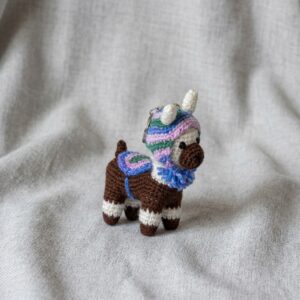 llavero alpaca (marrón con blanco)