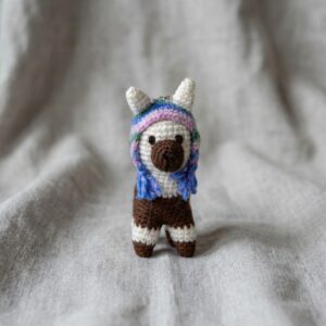 llavero alpaca (marrón con blanco)