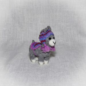 llavero alpaca (marrón con blanco)